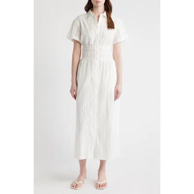 Hill House Home The Jamie Eyelet Nap Midi Shirtdress In White