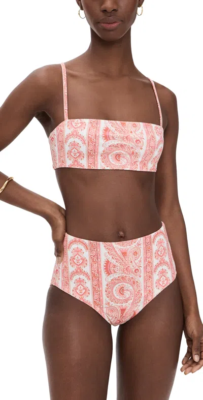 Hill House Home The Juno Bikini Set Corsica Paisley Coral In Multi