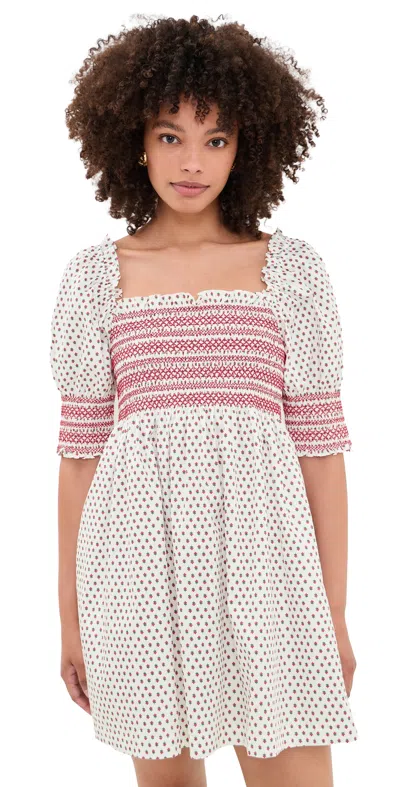 Hill House Home The Lila Nap Dress Poppy Half Drop In White