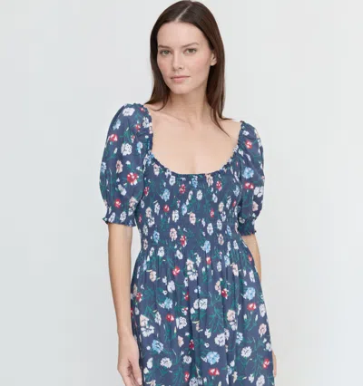 Hill House Home The Louisa Nap Dress In Navy Belgravia Floral Ikat