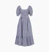 Hill House Home The Maternity Louisa Nap Dress Navy Stripe In Navy Stripe