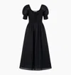 Hill House Home The Madeline Nap Dress In Black Linear Swiss Dot