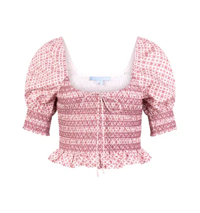 Hill House Home The Madeline Nap Top In Rose Circular Lattice