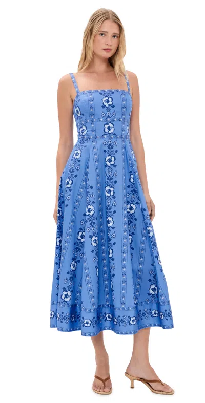 Hill House Home The Margot Midi Dress Arcadia Border In Blue