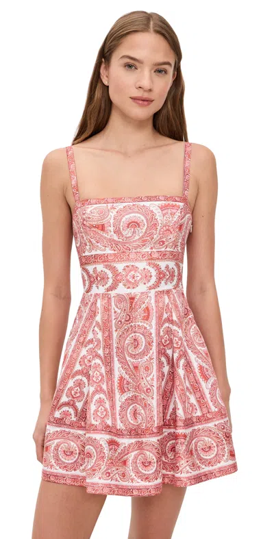 Hill House Home The Margot Mini Dress Corsica Paisley Coral In Multi