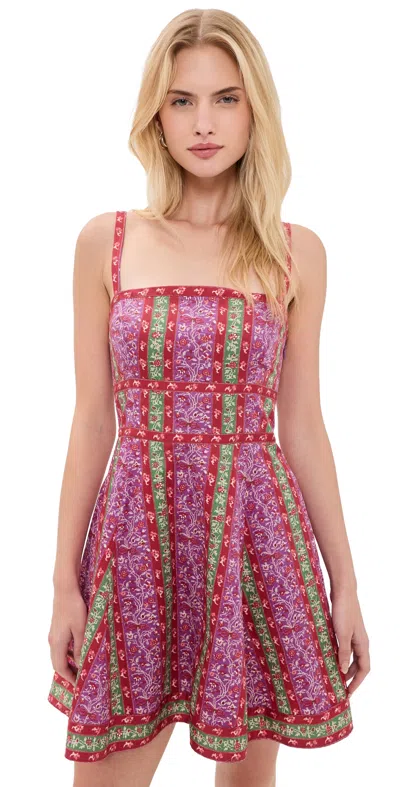 Hill House Home The Margot Mini Dress Etched Floral Stripe In Pink