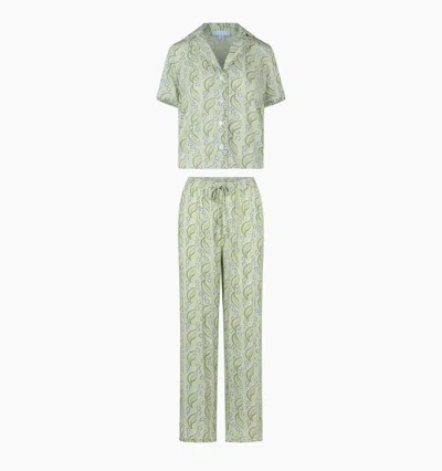 Hill House Home The Marina Pajama Set In F. Steiner & Co. Archive Eucalyptus Floral