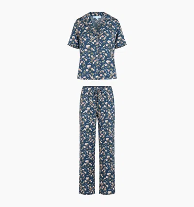 Hill House Home The Marina Pajama Set In Navy Bluebonnet