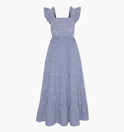 Hill House Home The Maternity Ellie Maxi Nap Dress Navy Gingham In Blue