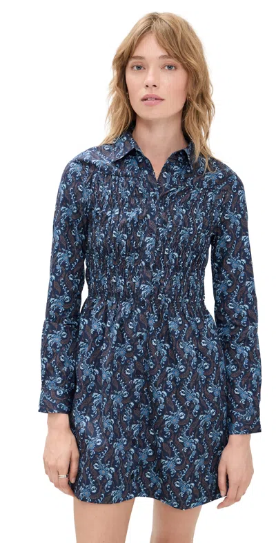 Hill House Home The Mira Dress Cala Paisley/navy In Blue