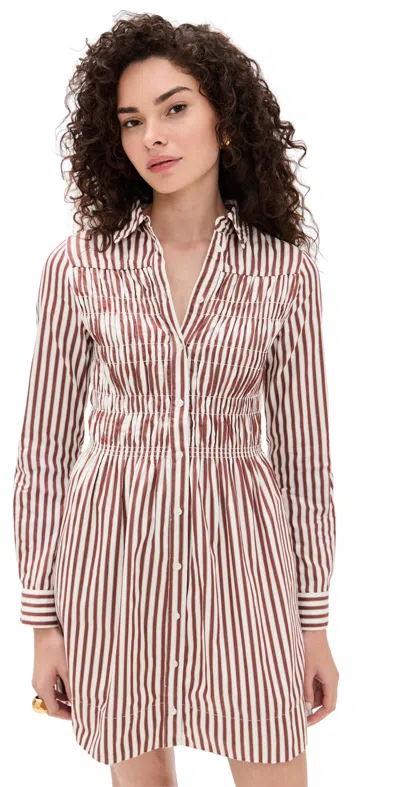 HILL HOUSE HOME THE MIRA DRESS STRIPE/RUST