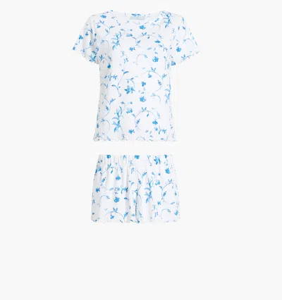 Hill House Home The Nina Short Pajama Set In Blue Botanical
