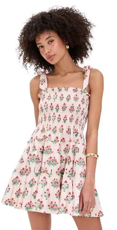HILL HOUSE HOME THE RIBBON CHARLOTTE NAP DRESS BLOCK PRINT/POPPY