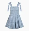 Hill House Home The Ribbon Charlotte Nap Dress In Navy Circular Lattice