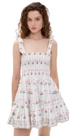 Hill House Home The Ribbon Charlotte Nap Dress In Trailing Fern/white Multi