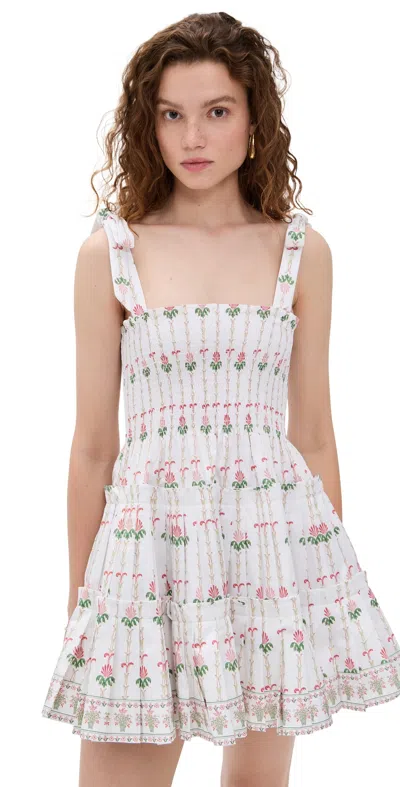 HILL HOUSE HOME THE RIBBON CHARLOTTE NAP DRESS TRAILING FERN/WHITE MULTI
