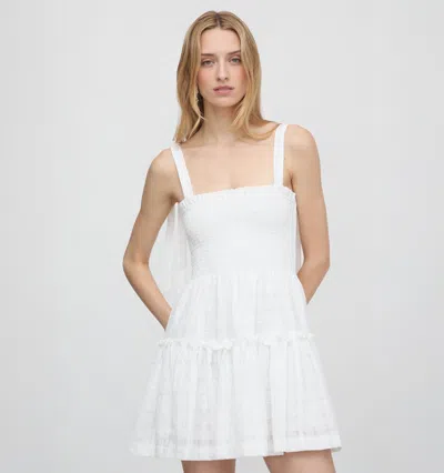 Hill House Home The Ribbon Seraphina Mini Dress White In Yellow