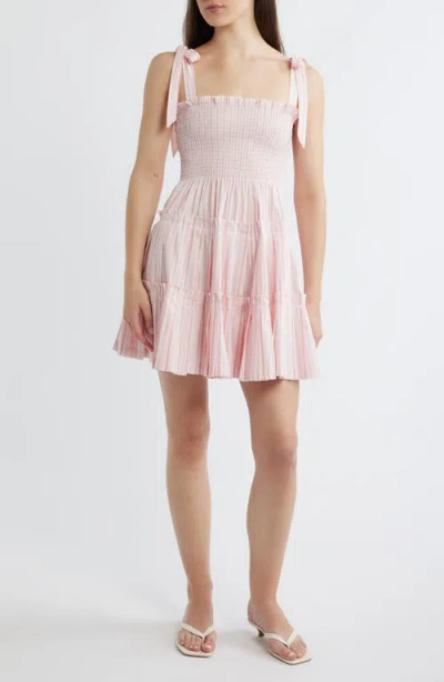 Hill House Home The Ribbon Tie Strap Minidress In Multi