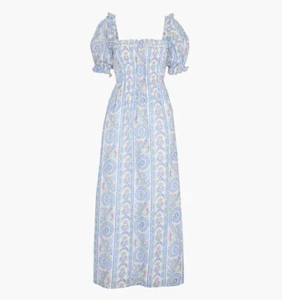 Hill House Home The Scarlett Nap Midi Dress Corsica Paisley Blue