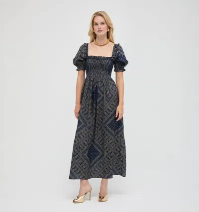 Hill House Home The Scarlett Midi Nap Dress In Blue