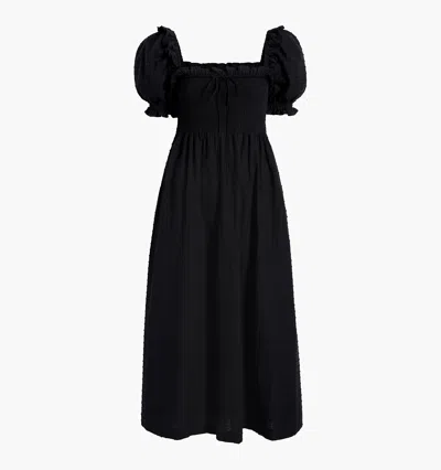 Hill House Home The Scarlett Nap Dress In Black Textured Clip Dot