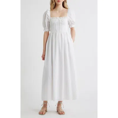 Hill House Home The Scarlett Nap® Fit & Flare Midi Dress In White