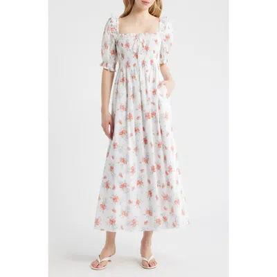 Hill House Home The Scarlett Nap® Fit & Flare Midi Dress In White