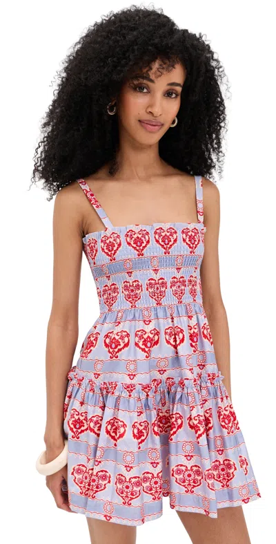 Hill House Home The Seraphina Mini Dress Poppy Damask Stripe In Multi