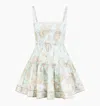 Hill House Home The Seraphina Mini Nap Dress In Aqua Calico Trellis