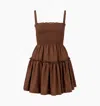 Hill House Home The Seraphina Mini Nap Dress In Chocolate Tonal Seersucker