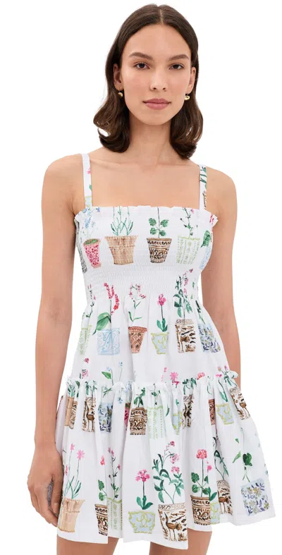 Hill House Home The Seraphina Mini Nap Dress Flower Pots In Pattern