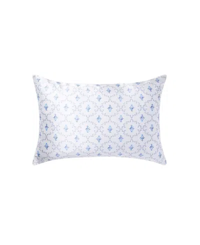 Hill House Home Silk Pillowcase In Blue Trellis