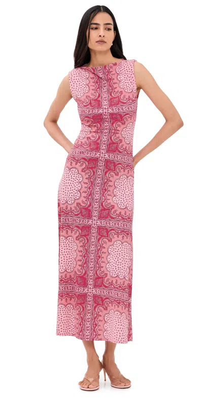 Hill House Home The Sloane Dress Paisley Scarf In Pink