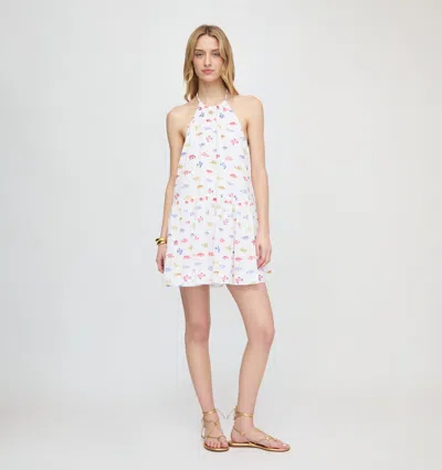 Hill House Home The Sol Tunic Dress Rainbow Fish In White