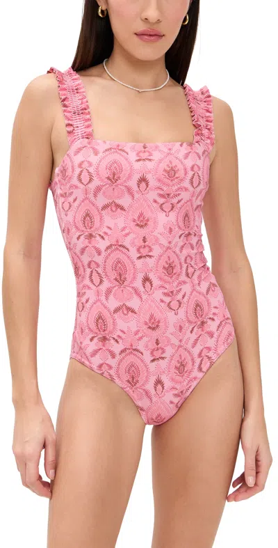 Hill House Home The Teagan One Piece Pink Palm Ikat