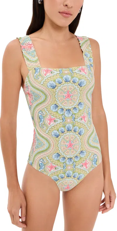 Hill House Home The Teagan One-piece Swimsuit Sea Creatures In Multi