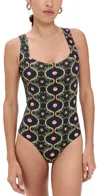 Hill House Home The Tessa One Piece Cisco Trellis/black Multi