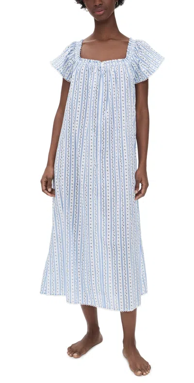 Hill House Home The Therese Nightgown Petal Stripe Blue