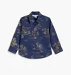 Hill House Home The Tiny Brennan Shirt In Navy Equestrian Toile