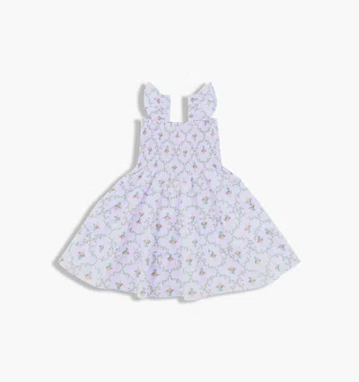 Hill House Home Kids' The Tiny Ellie Nap Dress In Lilac Trellis