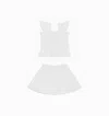 Hill House Home Girls' The Tiny Paz Nap Set - Little Kid, Big Kid In White Linear Swiss Dot