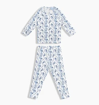 Hill House Home The Tiny Pj Set In Blue Vine Stripe