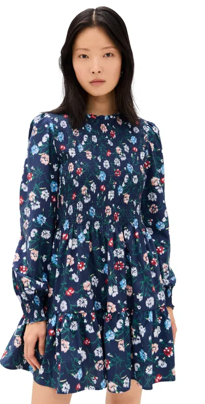 Hill House Home The Louisa Nap Dress In Navy Belgravia Floral Ikat