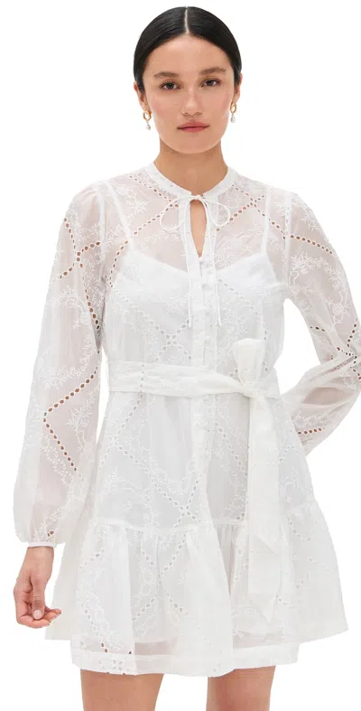 Hill House Home The Yara Mini Dress White/patchwork Organza In Multi