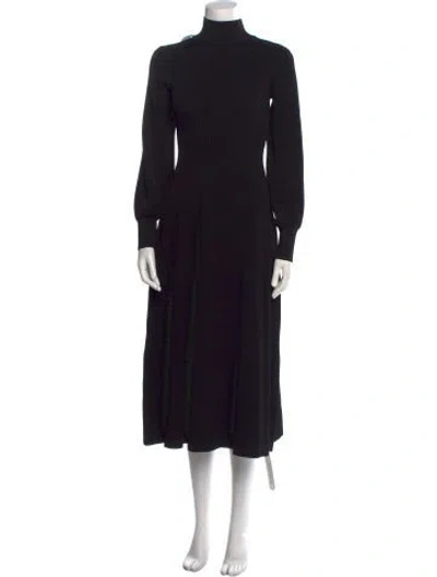 Pre-owned Hill House Home Turtleneck Long Dress In Black