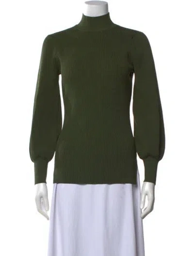 Pre-owned Hill House Home Turtleneck Sweater In Green