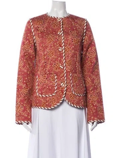 Pre-owned Hill House Home Tweed Pattern Evening Jacket W/ Tags In Pink