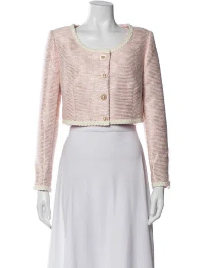 Pre-owned Hill House Home Tweed Pattern Evening Jacket W/ Tags In Pink