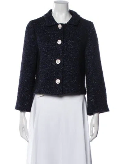 Pre-owned Hill House Home Tweed Pattern Jacket In Black/metallic