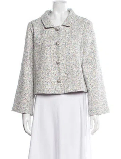 Pre-owned Hill House Home Tweed Pattern Jacket W/ Tags In White